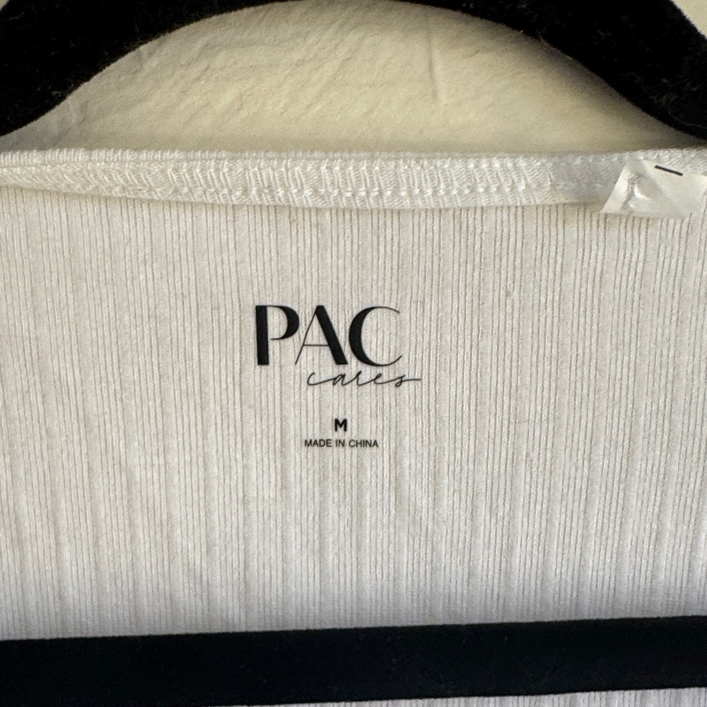 PacSun Ivory Ribbed Tie-Front Blouse - Picture 2 of 2
